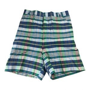 Vintage David Brooks 30” Pastel Green Plaid High Waist Mom Shorts